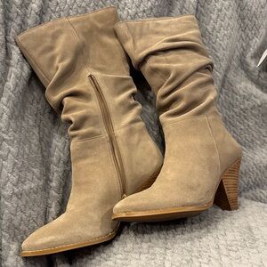 Elegant Tan Heeled Boots for Women